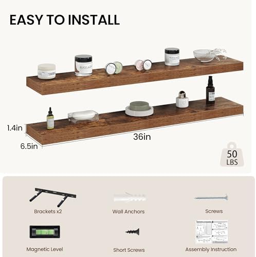Vivelove 36 Inch Floating Shelves Wall Mounted - Image 3