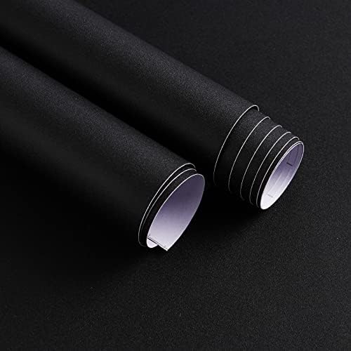 Ismoon 15.7''x393''Peel and Stick Wallpaper Black Contact Paper by Ismoon