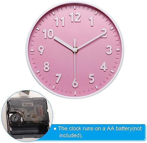 PATIKIL 8 Inch Wall Clock, 3D Number Quartz Battery Operated Silent Non-Ticking - Image 4
