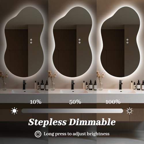 WallBeyond 46"x26" Asymmetrical Bathroom Mirror - Image 4