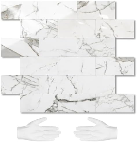 STICKGOO 10-Sheet Subway Tile Peel and Stick Backsplash, Seamless Design Glossy by STICKGOO