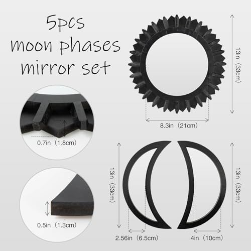 WAKOSAN Moon Phase Wall Mirror Set - Image 2
