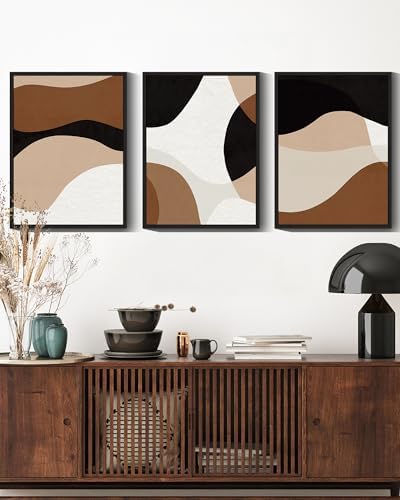 Drsoum Black Abstract Framed Wall Art Decor Minimalist Geometry Prints Shapes - Image 2