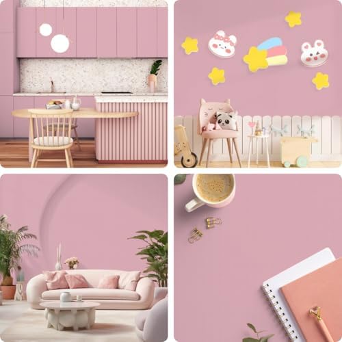 Pink Peel and Stick Wallpaper Self-Adhesive Contact Paper Not Ease to Torn - Image 4
