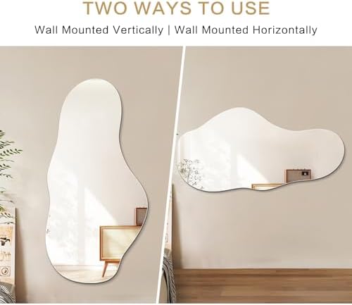 Niccy Irregular Full Length Mirror, Cloud Wall-Mounted Mirror - Image 4