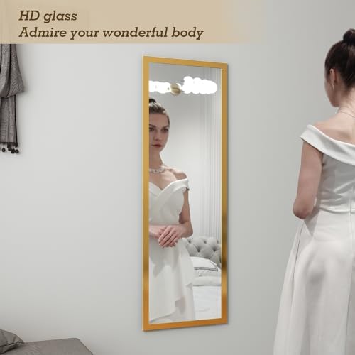 whitebeach 48" x 16" Over The Door Full Length Mirror Hanging Door Mirror Wall - Image 2