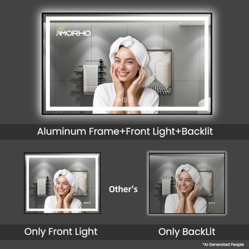 Amorho 28"X32" LED Bathroom Mirror - Image 6