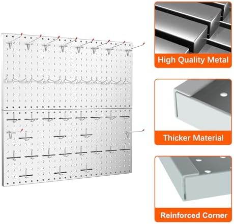TORACK Metal Pegboard Wall Tool Organizer 24"x24" - Image 5