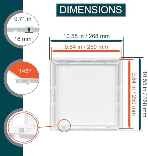 10" x 10" White ABS Plastic Plumbing Access Panel - Image 2