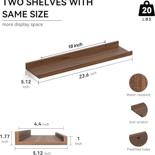 Boswillon Floating Shelves Set of 2, Long Wall Shelf - Image 3