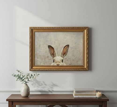 Vintage Gold Framed Easter Bunny Wall Art - Image 2