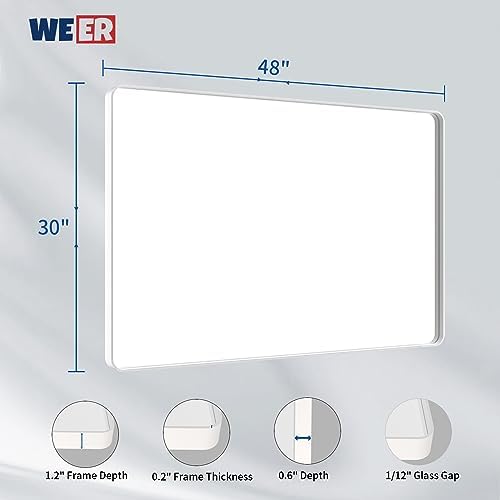 WEER White Bathroom Vanity Mirror 48x30 Inch - Image 6