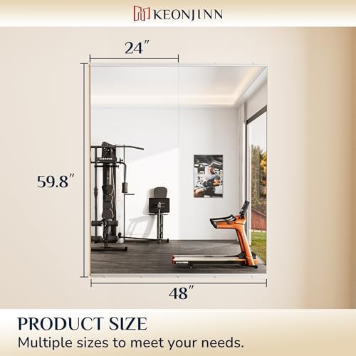 Keonjinn Home Gym Mirror 60"x24"-2PCS, Frameless Workout Mirror - Image 2