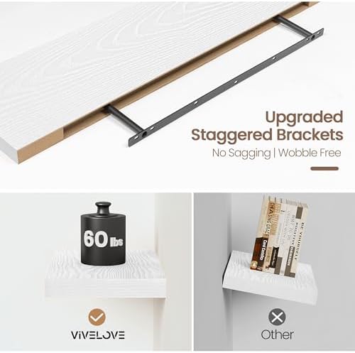 Vivelove Floating Shelves 9 inch Deep 48”Long Set of 2 - Image 4