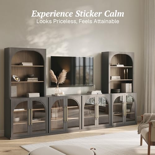 BELLEZE Jagger 130" Wall Unit 6-Piece Modular TV Stand - Image 4