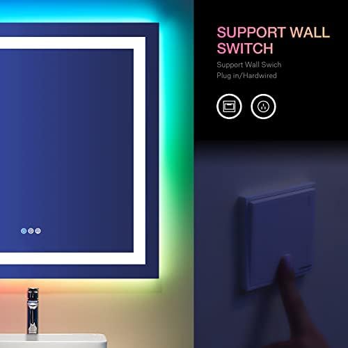 LOAAO 36"X36" RGB LED Bathroom Mirror - Image 5