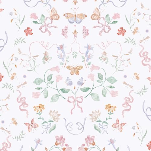 Ismoon Wallpaper Peel and Stick Pink Floral Wallpaper 17.3in x 32.8ft Green by Ismoon
