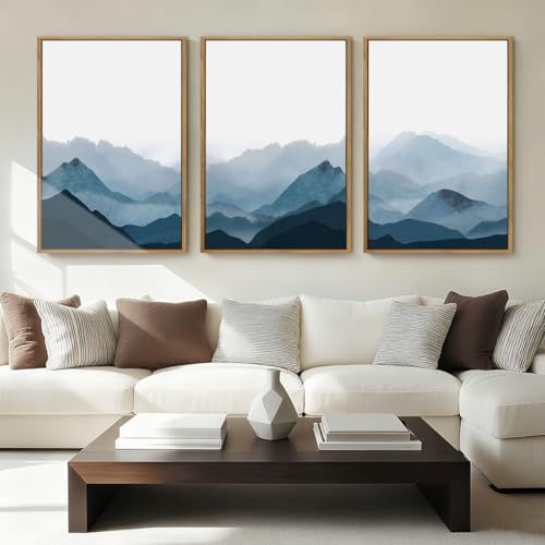 BINCUE Framed Blue Mountain Wall Decor Fog Blue Ridge Mountains Wall Art - Image 3