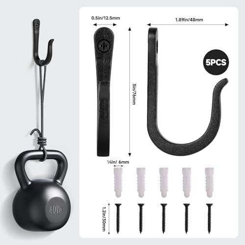 5 Pack Heavy Duty Wall Hooks, Decorative Coat Hooks, Hooks - Image 2