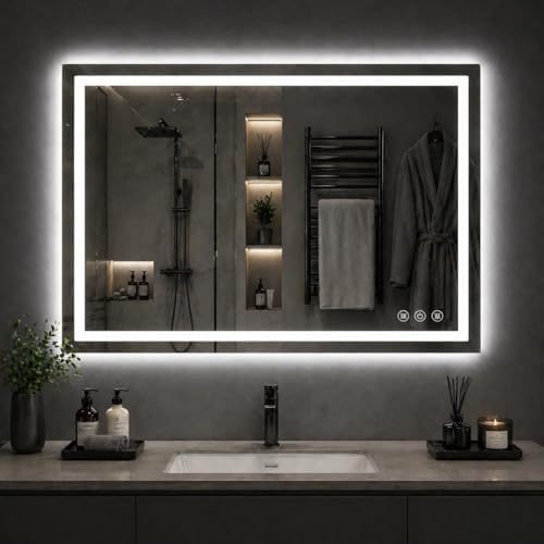 40"x 30" LED Bathroom Mirror by Clarityon