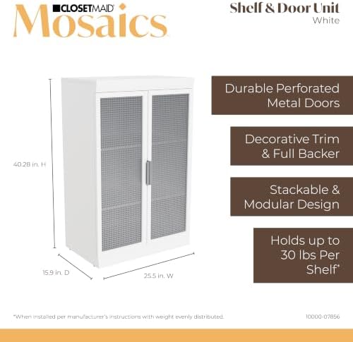 ClosetMaid Mosaics Shelf and Door Unit, 3-Shelves and 2-Metal Doors, 40.29" H x - Image 3