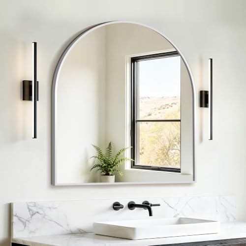 FICTOR 30" x 32" Arched Bathroom Vanity Mirror by FICTOR