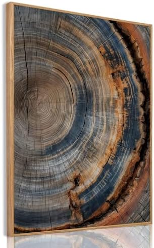 Tree Ring Wall Art Framed, Modern Nature Decor by IBHJSARTWallArt
