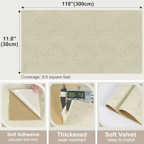 Beige Velvet Contact Paper for Cabinets Shelf Dresser, Soft Fabric Drawer Liner - Image 7