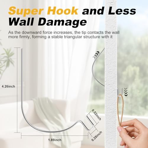 PinCute Picture Hangers, Picture Hanging Hooks Drywall Hooks - Image 5