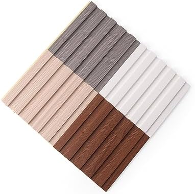 Art3d WPC 3D Wood Textured Slat Wall Panel, 5-Piece Sample Pack, 6 x 6 Inch - Image 2