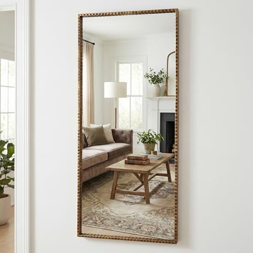 Antique Full Length Mirror, Rectangle Baroque Floor Mirror Decorative - Image 3