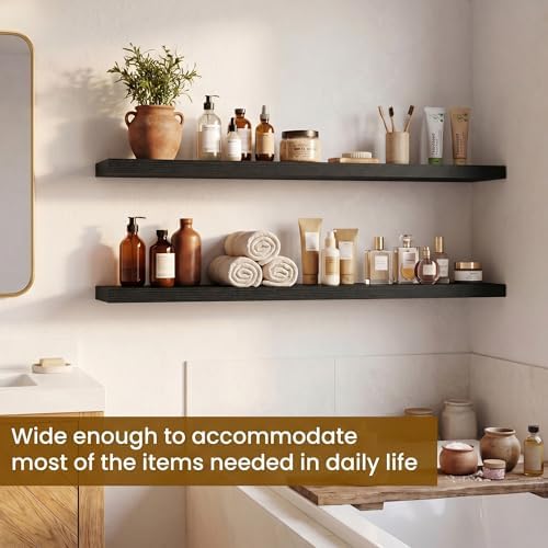 Dreamland Floating Shelves for Wall, Rustic Black Floating Shelves for - Image 4