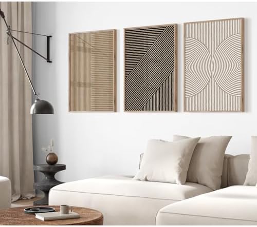 Boho Modern Wall Art Pictures Neutral Abstract Canvas Wall Decor Minimalist by Youillne