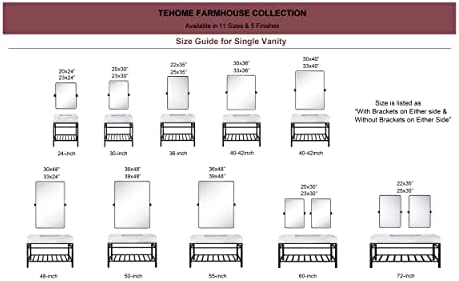 TEHOME Brush Nickel Pivot Rectangle Bathroom Vanity Mirrror Farmhouse Tiltable - Image 6