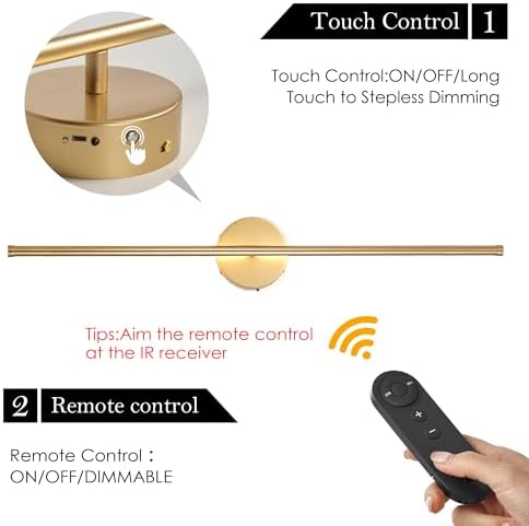 KARTOOSH Battery Operated Wall Sconces Set of Two Wireless Wall Lights - Image 3