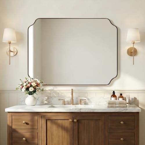 ANDY STAR 30"x40" Champagne Bronze Scalloped Mirror - Image 3