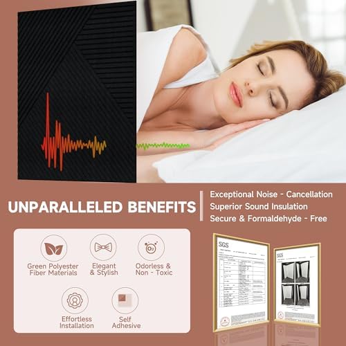TO-TH Sound Proofing Panels Peel and Stick Acoustic Wall Panel 6Pack - Image 4