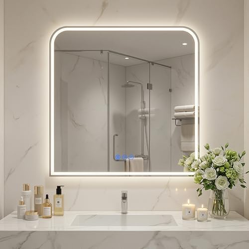 Antok LED Bathroom Mirror 36" L x 36" W, LED Mirror by AntokMirror