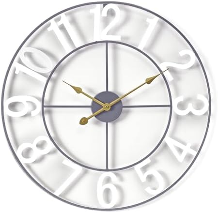Sorbus Large Wall Clock, Metal Frame, Battery Powered by Sorbus