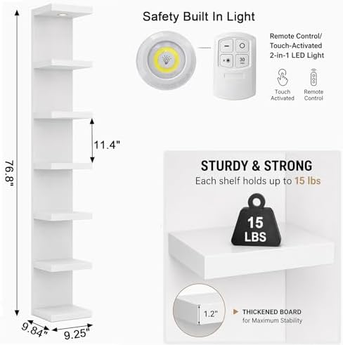 LitaEther Versatile 7 Tier Wall Shelf Unit, Display Floating Shelf - Image 3