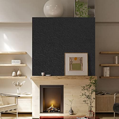 Cohoo Home Black Wallpaper Peel and Stick Contact Paper Black Silk15.7×118” - Image 4