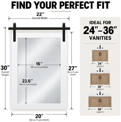 PAIHOME Farmhouse Bathroom Vanity Mirror - Image 2