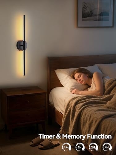 Battery Operated Wall Sconces Set of 2, Remote & Touch Control - Image 4
