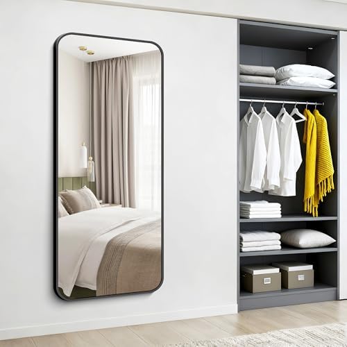Black Bathroom Mirror, 66x30 inch Aluminum Metal Frame Rectangular Vanity Mirror - Image 7