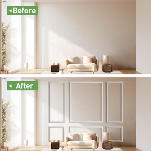 Peel and Stick Wall Molding, 3 Set Pre-Cut & Paintable Wainscoting Panels - Image 4