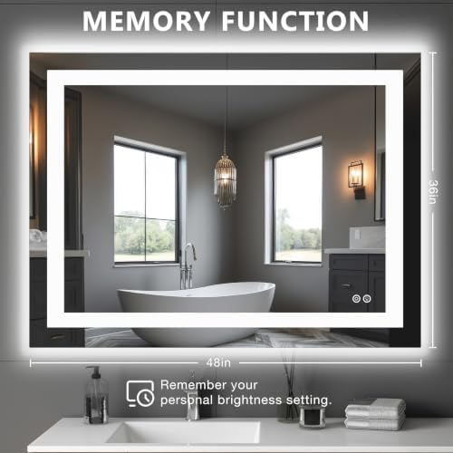DUMOS 36.1"x48.1" LED Bathroom Mirror, Bathroom Vanity Mirror - Image 2