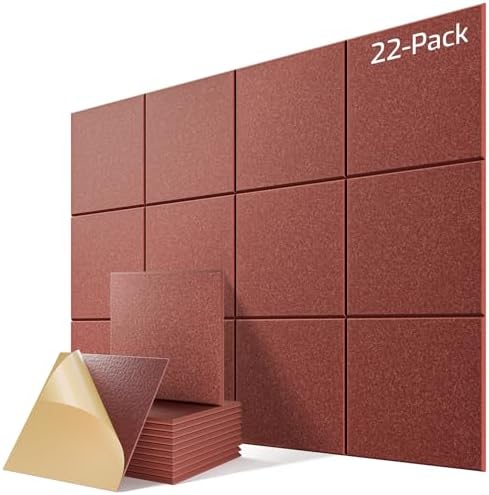 22 Pack Self-Adhesive Sound Proof Foam Panels by Lebenforce
