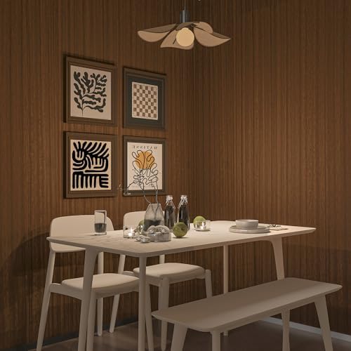 BAYYA Brown Walnut Wood Grain Wallpaper Waterproof Peel and Stick Wallpaper - Image 6