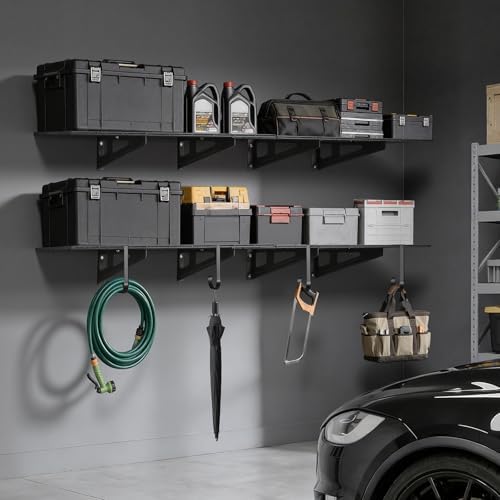 VEVOR 2-Pack Heavy Duty Garage Wall Shelving, 2 x 6 ft Steel Wall Mounted - Image 2