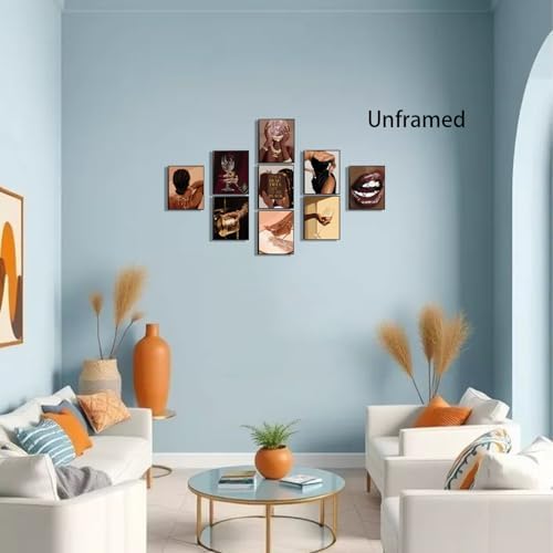 XIANGRUI Black Girl Posters Wall Art Set of 9, African American Woman black art - Image 2